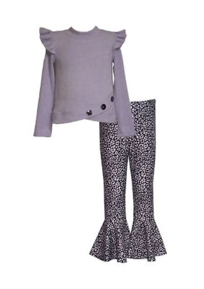 Baby Girls Mock Neck Sweater and Printed Leggings Set