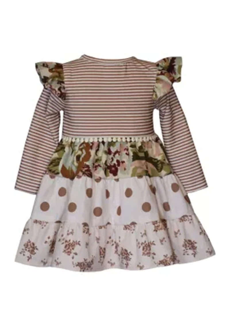 Baby Girls Mixed Media Tiered Dress