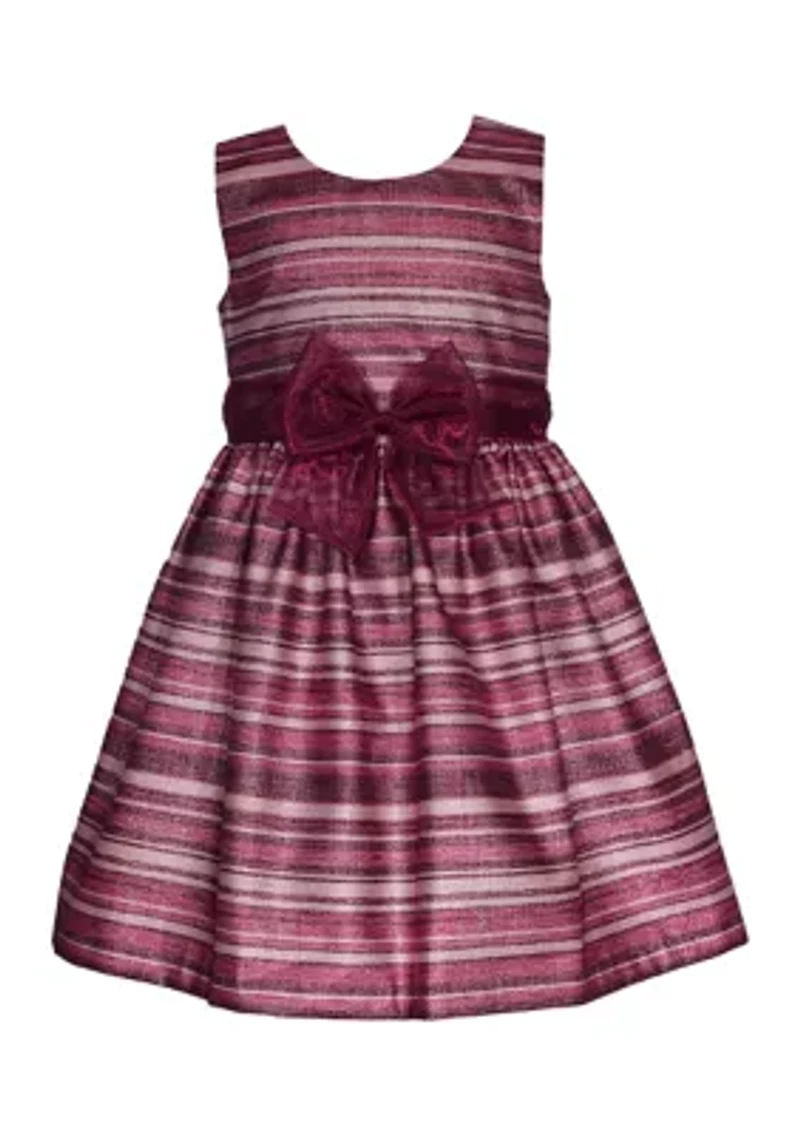 Toddler Girls Stretch Velvet Dress with Cardigan