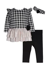 Toddler Girls Hacci Plaid Set