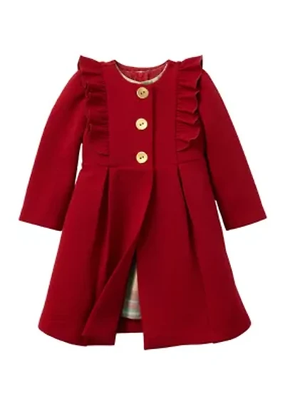 Toddler Girls Plaid Dress with Coat