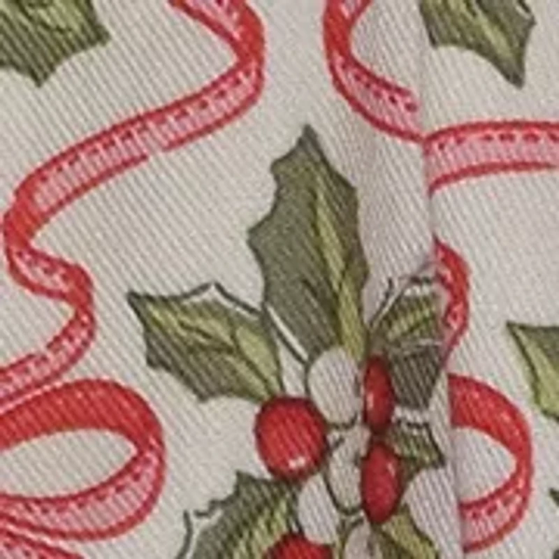 Toddler Girls Long Sleeve Smocked Holly Print Dress