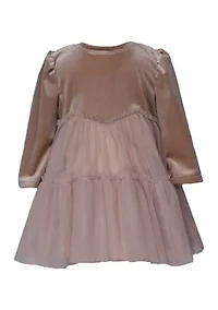 Baby Girls Velvet Mesh Dress