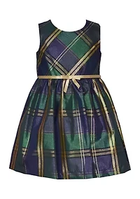 Baby Girls Plaid Printed Dress with Coat