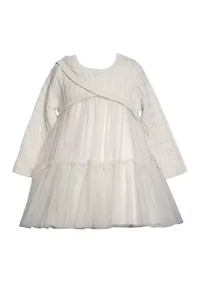 Baby Girls Long Sleeve Sweater Popover Dress