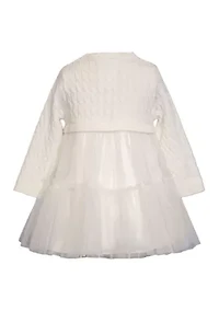 Baby Girls Long Sleeve Sweater Popover Dress