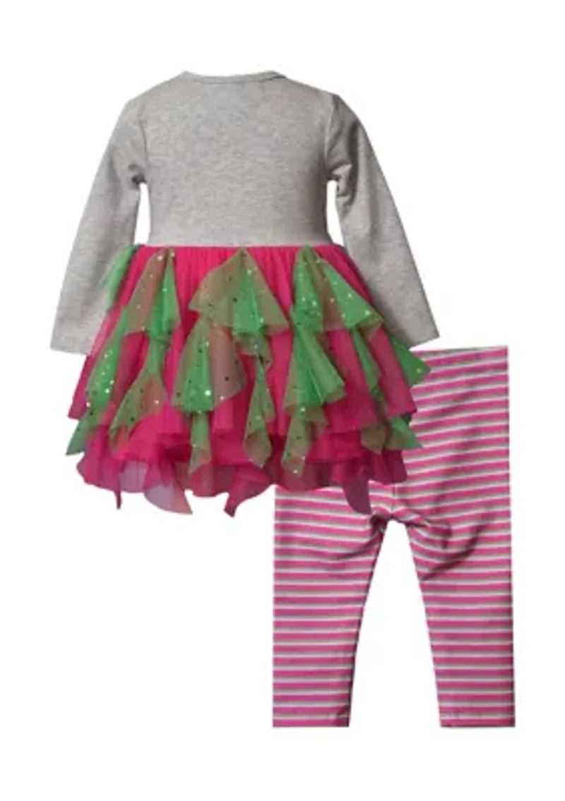 Baby Girls Long Sleeve and Legging Tree Set