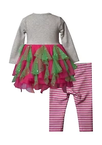 Baby Girls Long Sleeve and Legging Tree Set