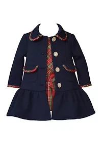Baby Girls Plaid Dress with Coat