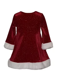 Baby Girls Swirly Santa Dress