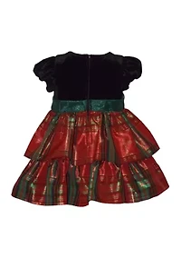 Baby Girls Short Sleeve Dress With Bow