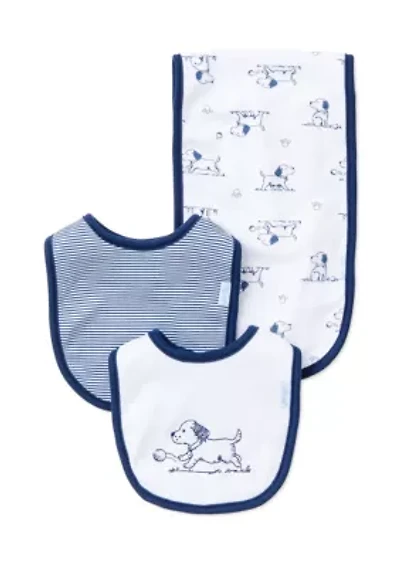 3-Piece Puppy Bibs and Burp Cloth Set
