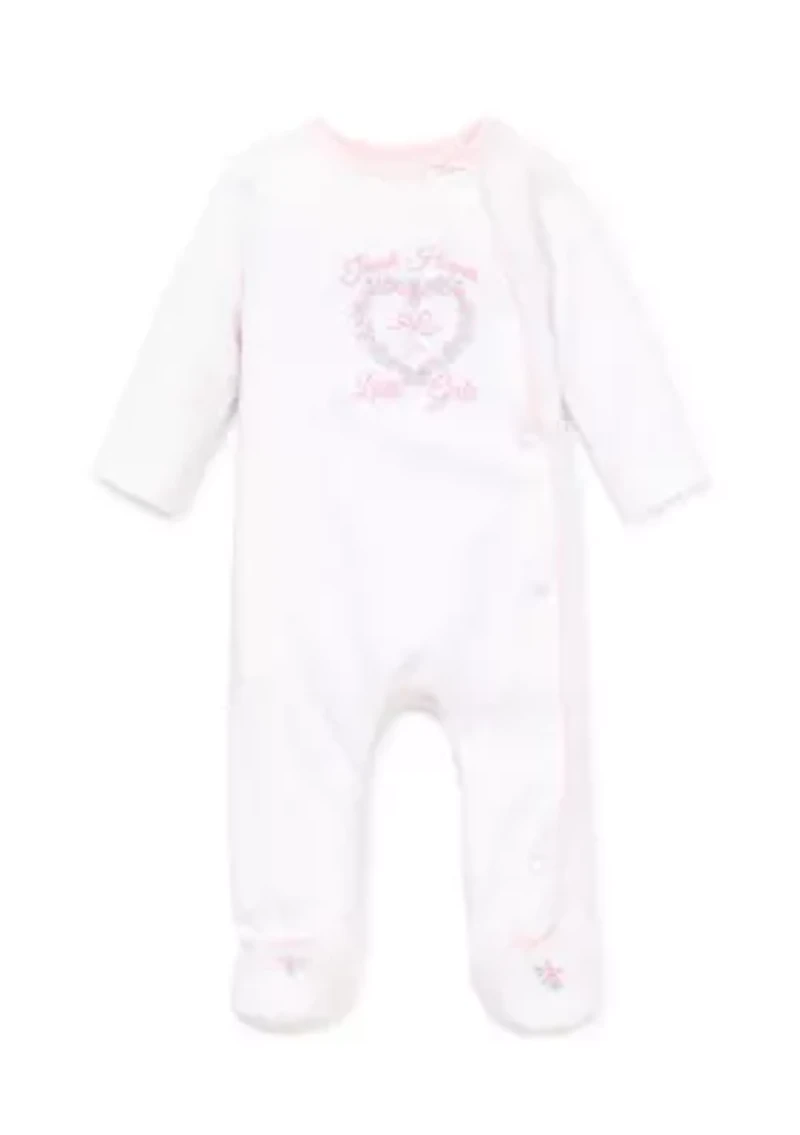 Baby Girls Pink Thank Heavens For Footies