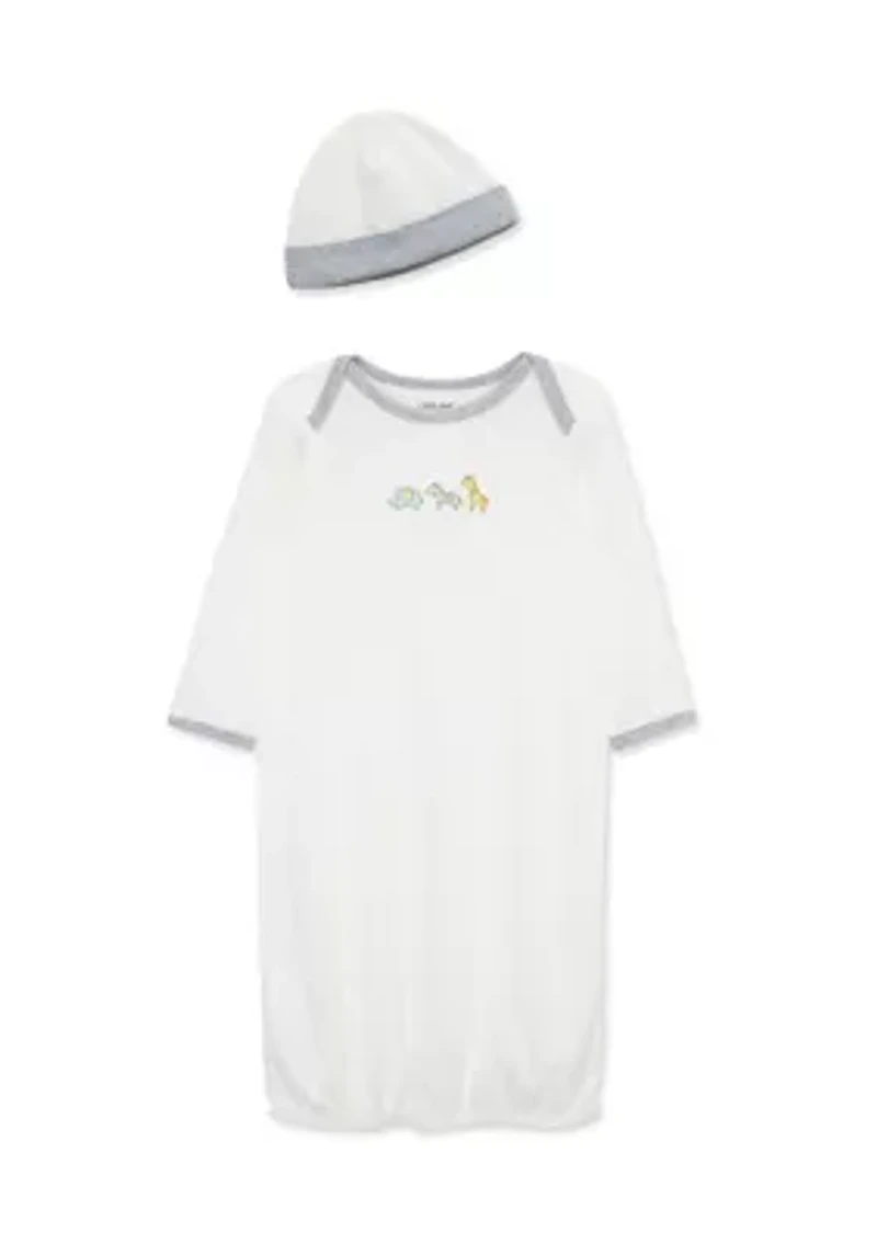 Baby Boys Safari Gown with Hat