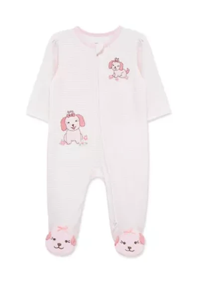 Baby Girls Lovely Pups Footie Pajamas
