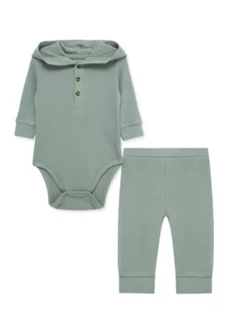 Baby Boys Green Bodysuit Pant Set