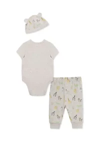 Baby Boys Jungle Bodysuit and Pants Set with Hat
