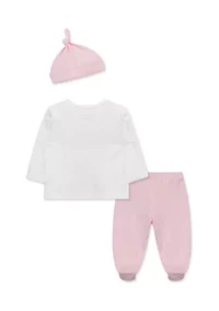 Baby Girls Ballet Stars Printed Pants Set with Hat