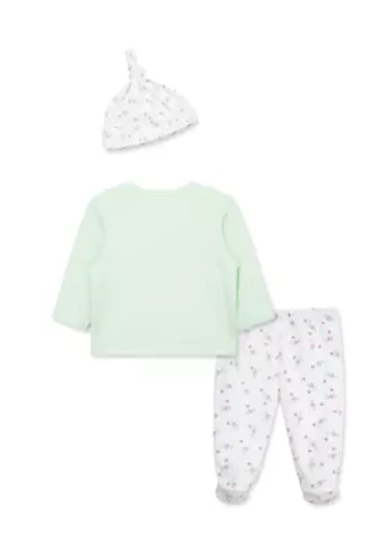 Baby Girls Floral Heart Set with Hat