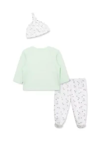 Baby Girls Floral Heart Set with Hat