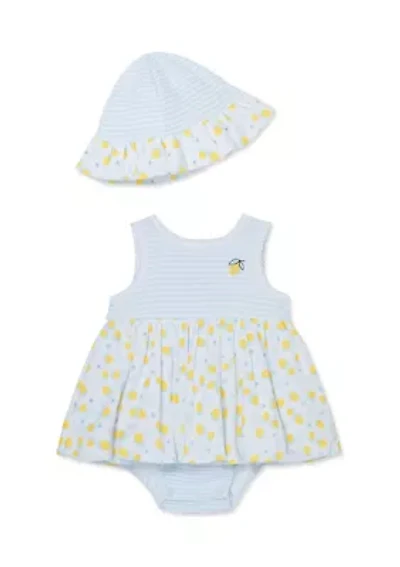Baby Girls Lemons Popover Dress with Hat