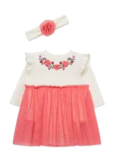Baby Girls Garland Tutu Bodysuit with Headband