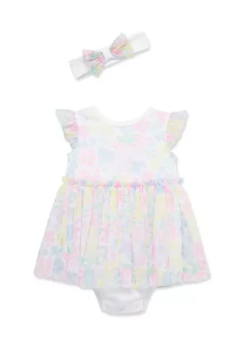 Baby Girls Lush Garden Popover with Headband