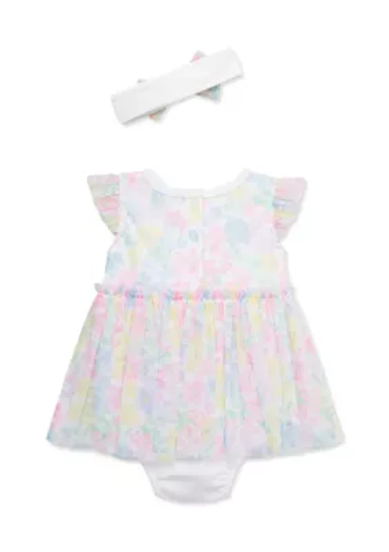 Baby Girls Lush Garden Popover with Headband