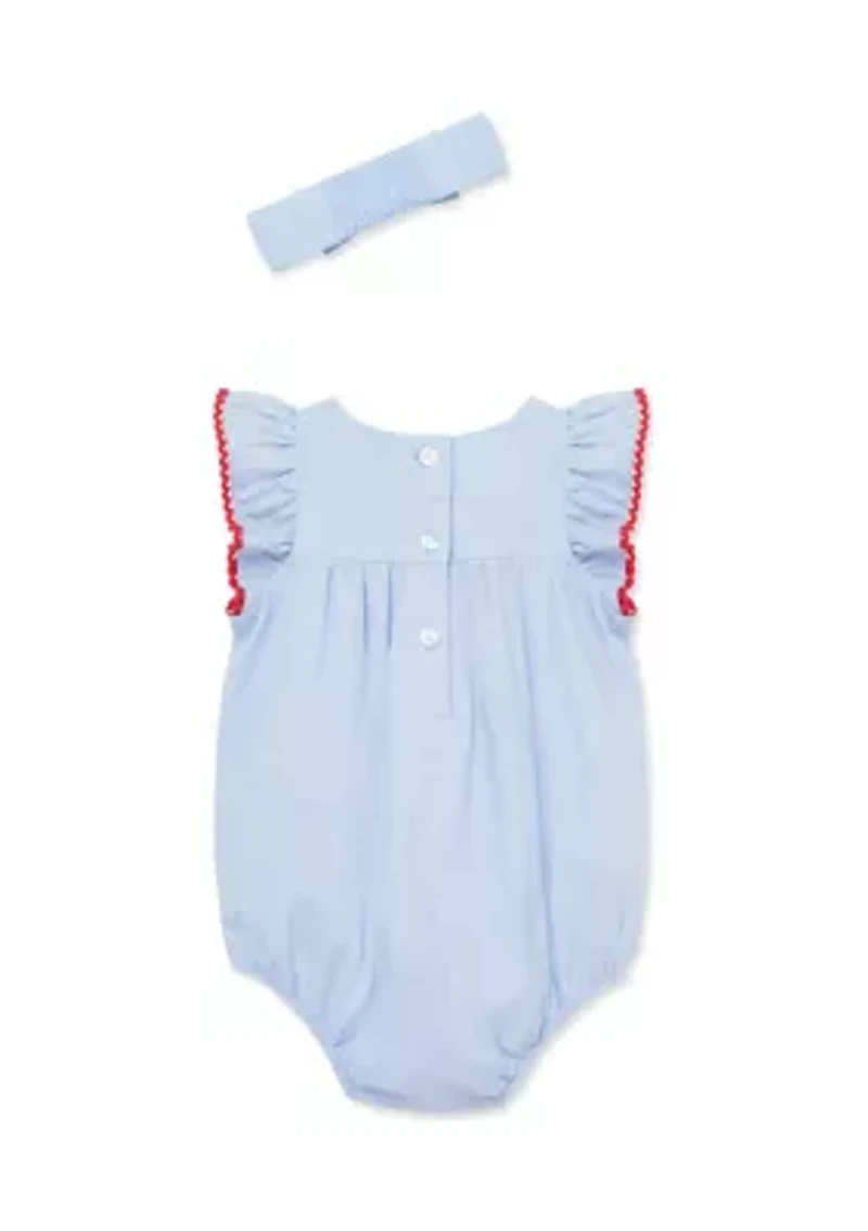 Baby Girls Cherries Bubble Romper with Headband