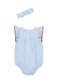 Baby Girls Cherries Bubble Romper with Headband