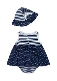 Baby Girls Daisies Popover with Hat
