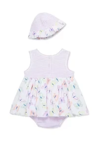 Baby Girls Butterflies Popover with Hat