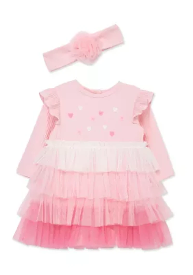 Baby Girls Hearts Ombre Tutu with Headband