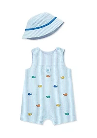 Baby Boys Whales Sunsuit and Hat