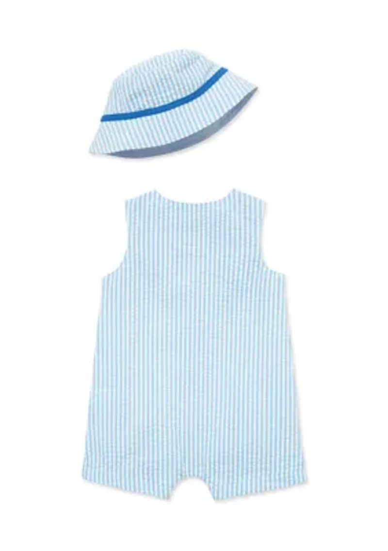 Baby Boys Whales Sunsuit and Hat