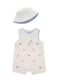 Baby Boys Safari Sunsuit and Hat