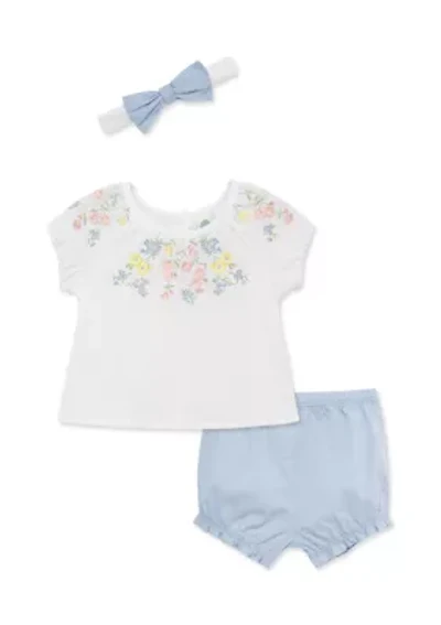 Baby Girls Sunsuit Headband Set