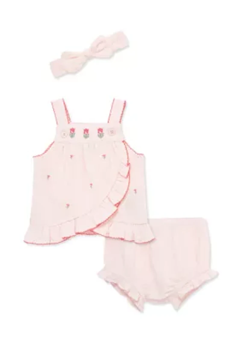 Baby Girls Tulip Sunsuit and Headband Set