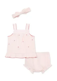 Baby Girls Tulip Sunsuit and Headband Set