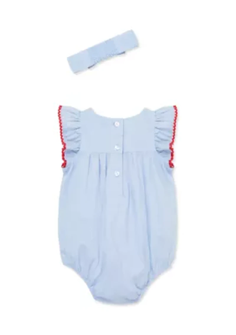 Baby Girls Cherry Onesie and Headband Set