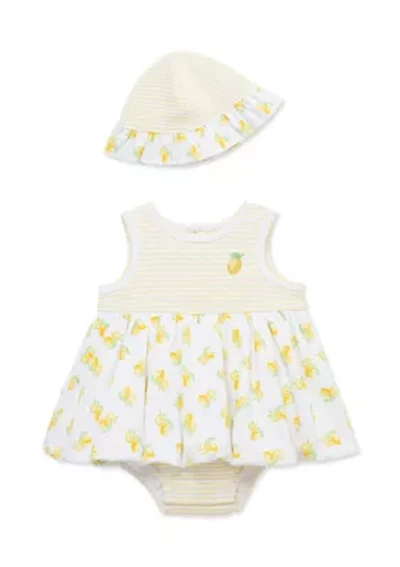 Baby Girls Lemon Popover and Hat Set