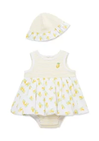 Baby Girls Lemon Popover and Hat Set