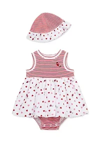 Baby Girls Ladybugs Popover and Hat