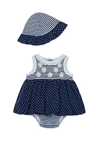 Baby Girls Daisy Popover and Hat