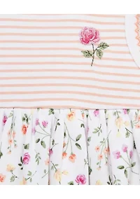 Baby Girls Floral Popover and Hat