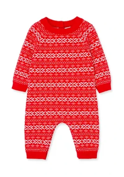 Baby Boys Red Fairisle Coverall