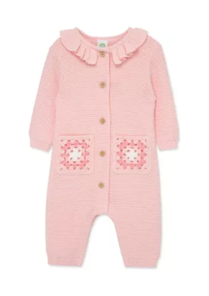 Baby Girls Crochet Coverall