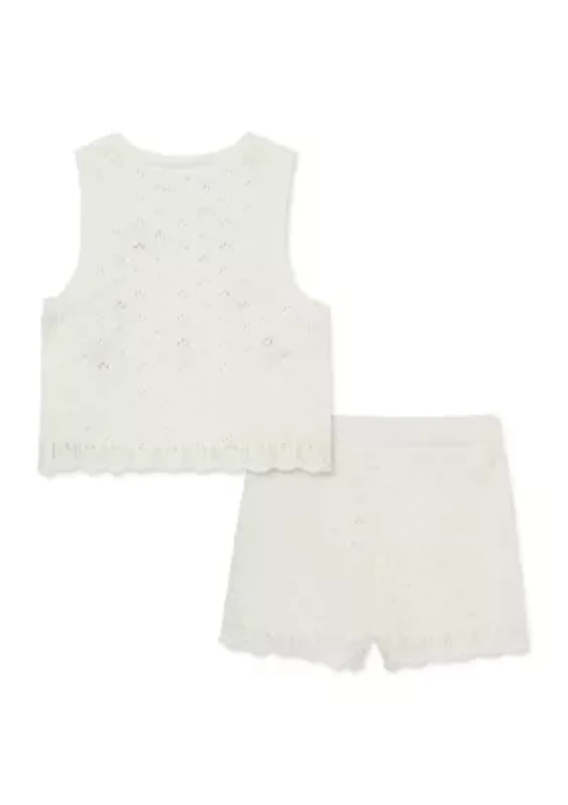 Baby Girls Cherry Pointelle Set