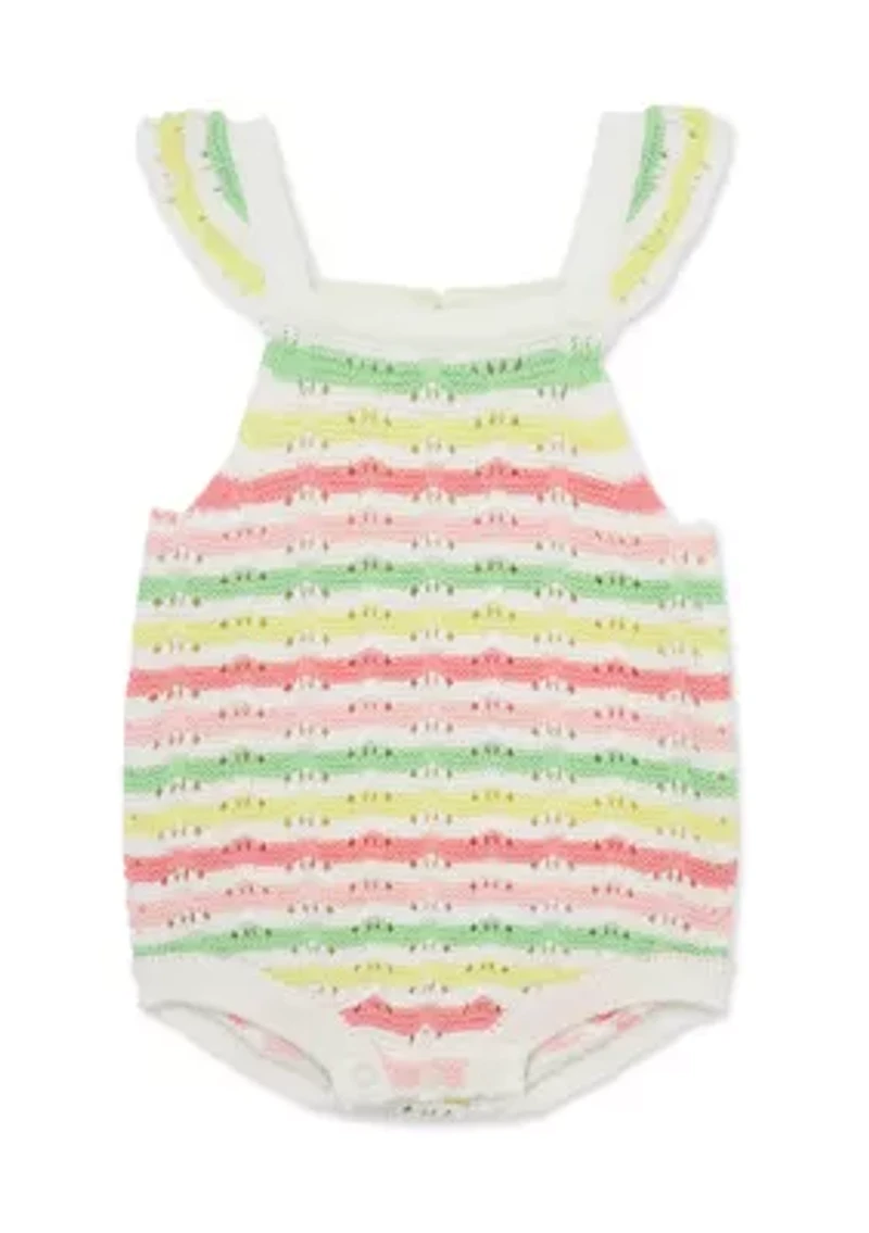 Baby Girls Fun Striped Bubble Bodysuit
