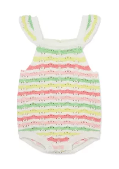 Baby Girls Fun Striped Bubble Bodysuit